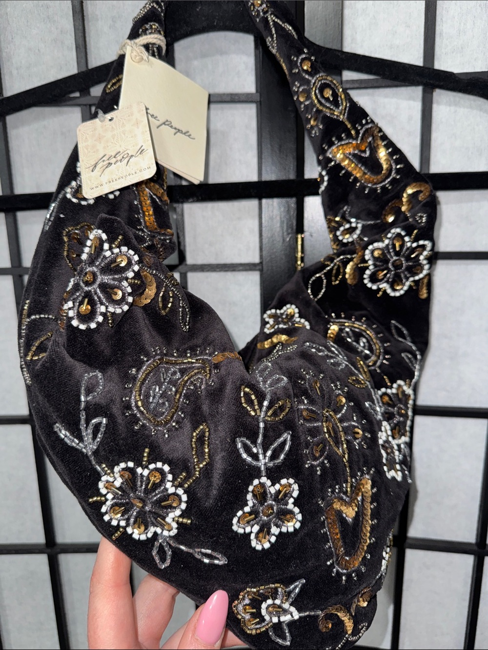 Free People Nashville Nights Velvet Beaded Bag - Picture 9 of 13